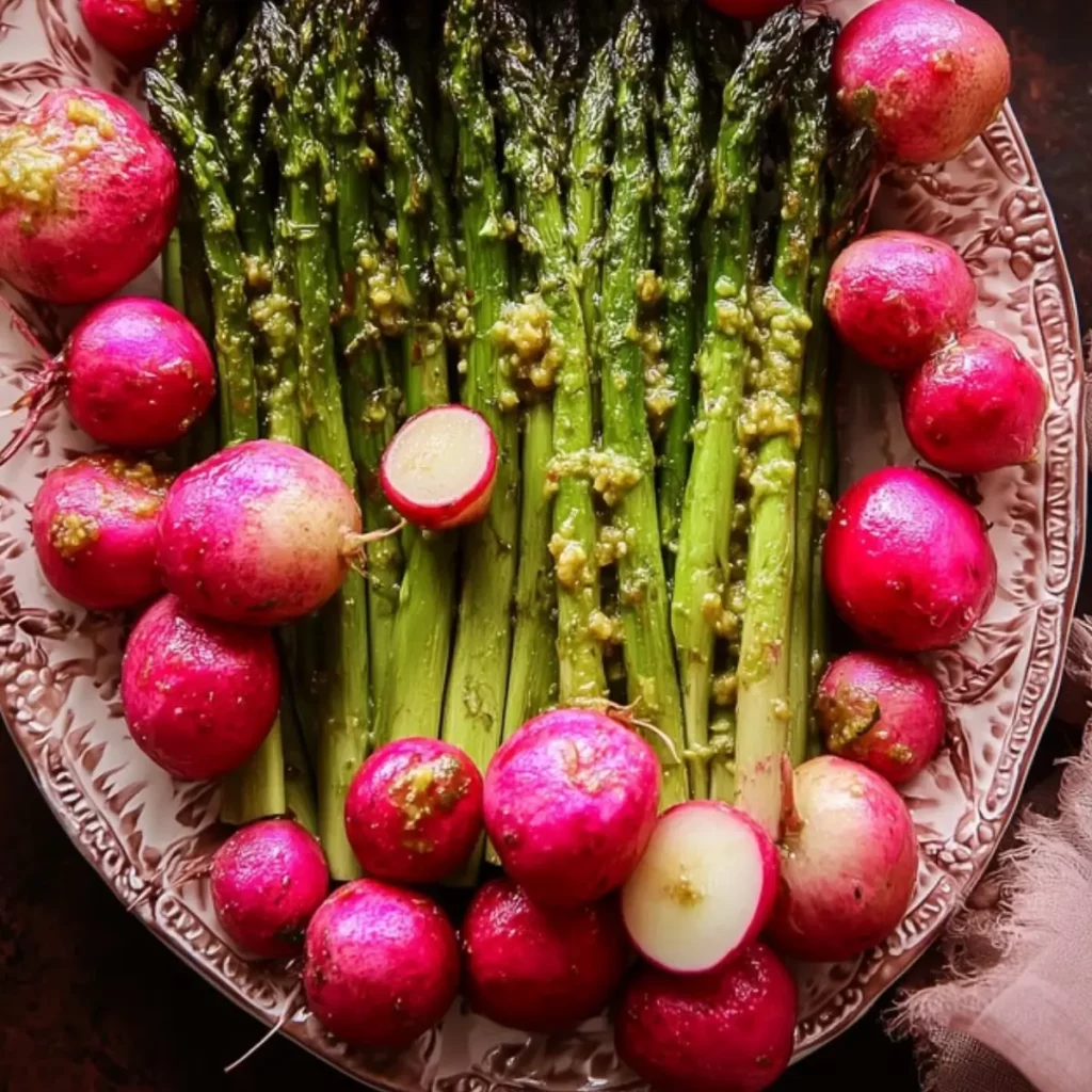 Roasted Asparagus and Radishes with Mustard Vinaigrette