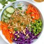 Spring Roll Bowl with Peanut Sauce