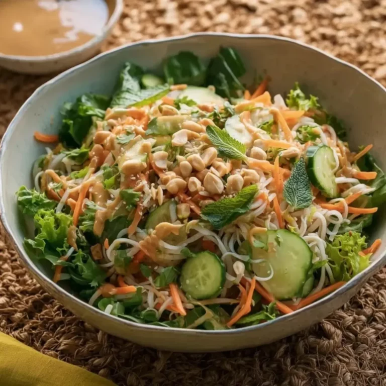 Spring Roll Salad with Peanut Dressing