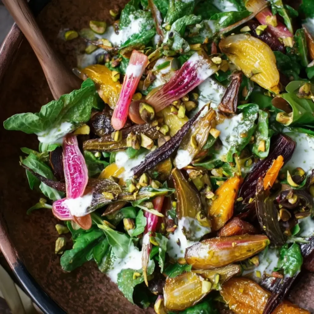 Spring Root Vegetable Salad with Pistachio Vinaigrette