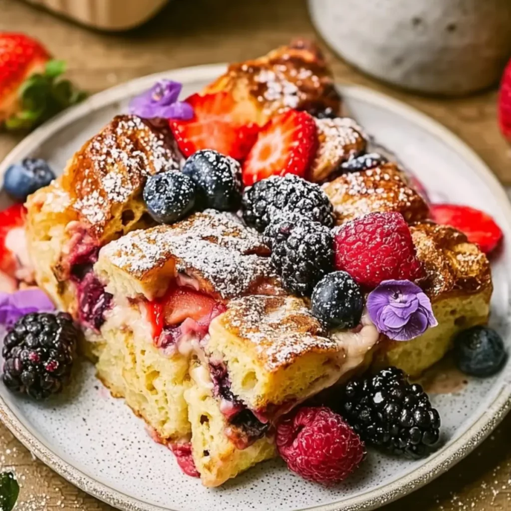 Berries and Cream French Toast Casserole