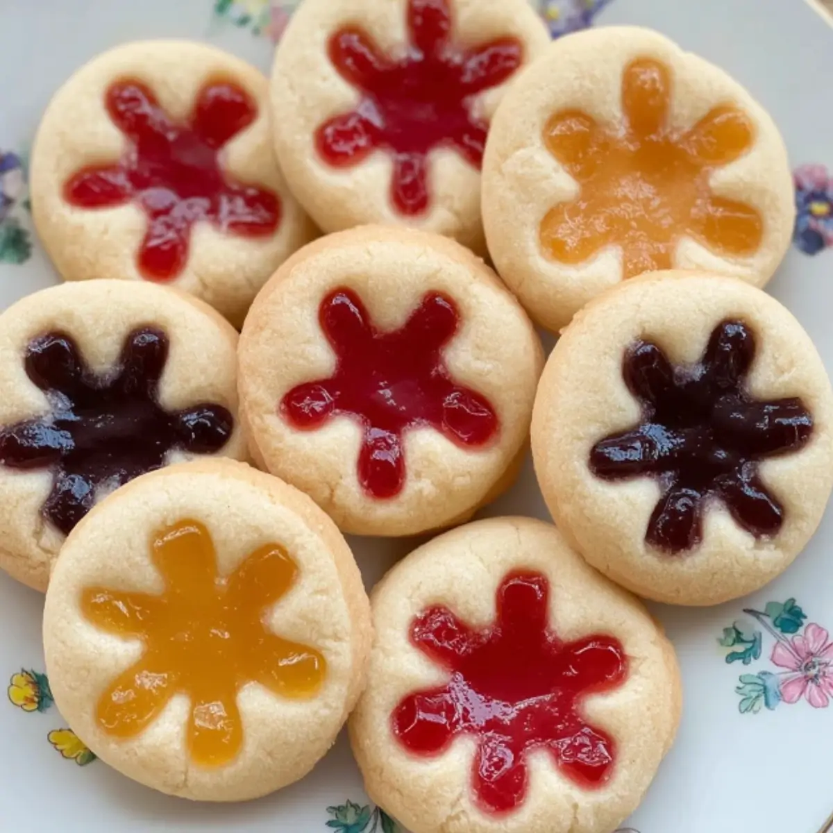 Flower Jam Thumbprint Cookies
