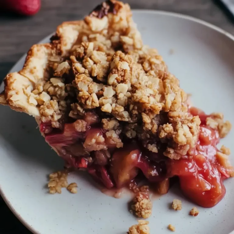 Gluten Free Strawberry Rhubarb Pie with Crumb Topping