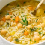 Orzo Lemon Soup with Chickpeas