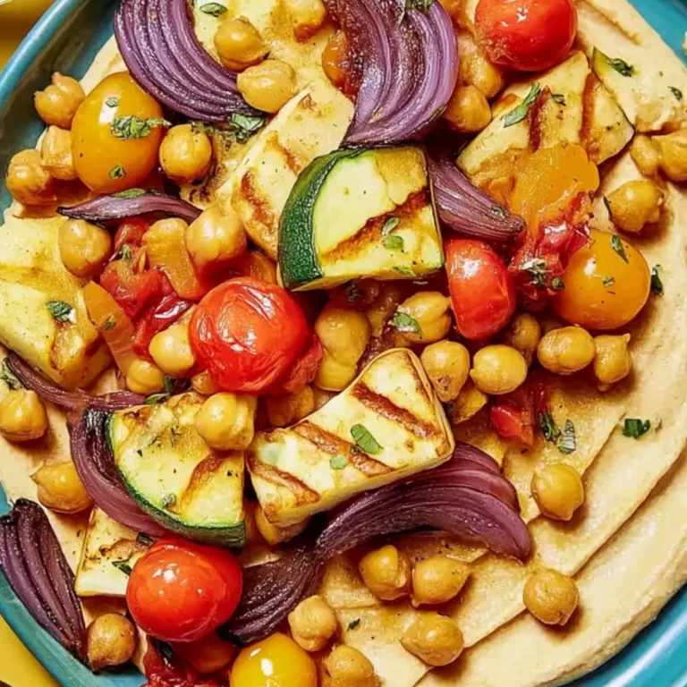 Roasted Veggies with Halloumi and Chickpeas