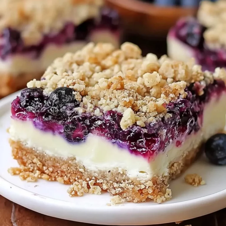 Blueberry Crisp Cheesecake Bars
