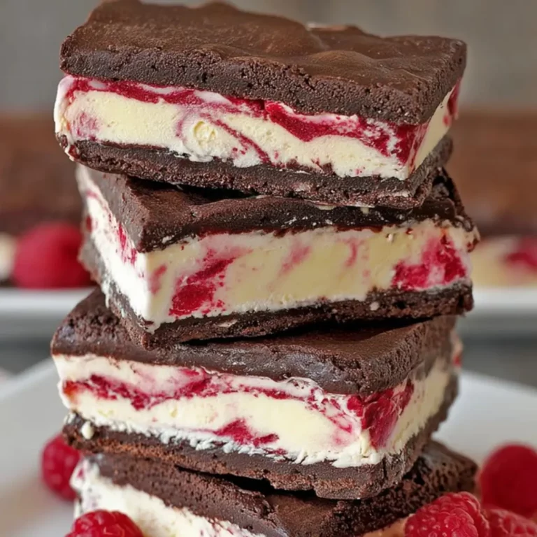 Brownie Raspberry Swirl Ice Cream Sandwiches