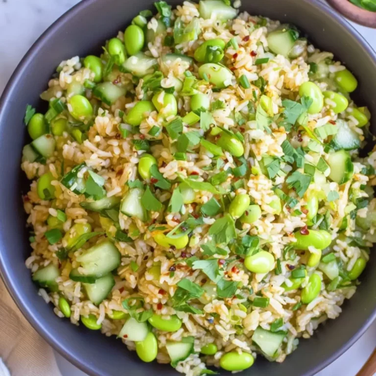 Cucumber Edamame Rice Salad