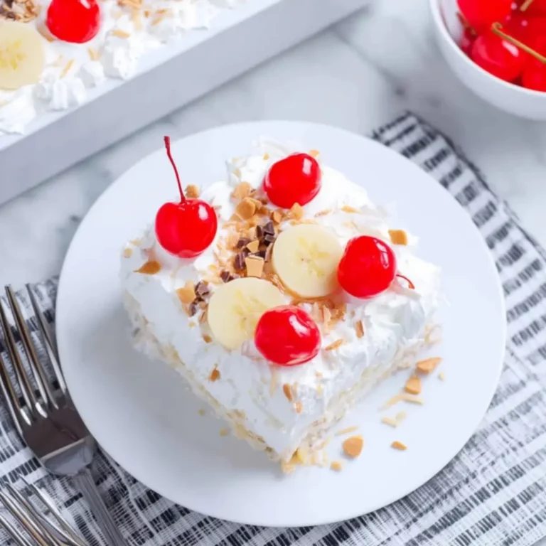 No Bake Banana Split Cake