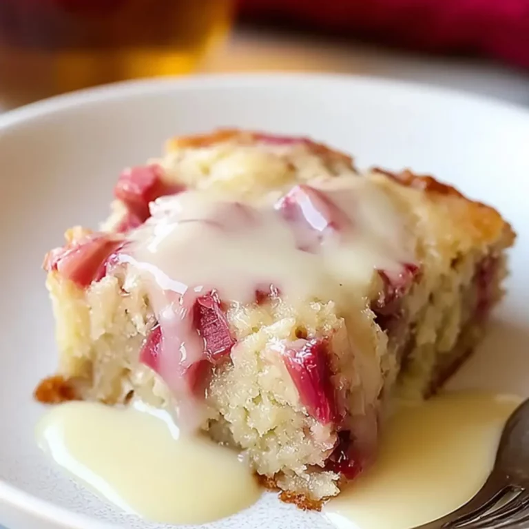Rhubarb Cake with Butter Sauce