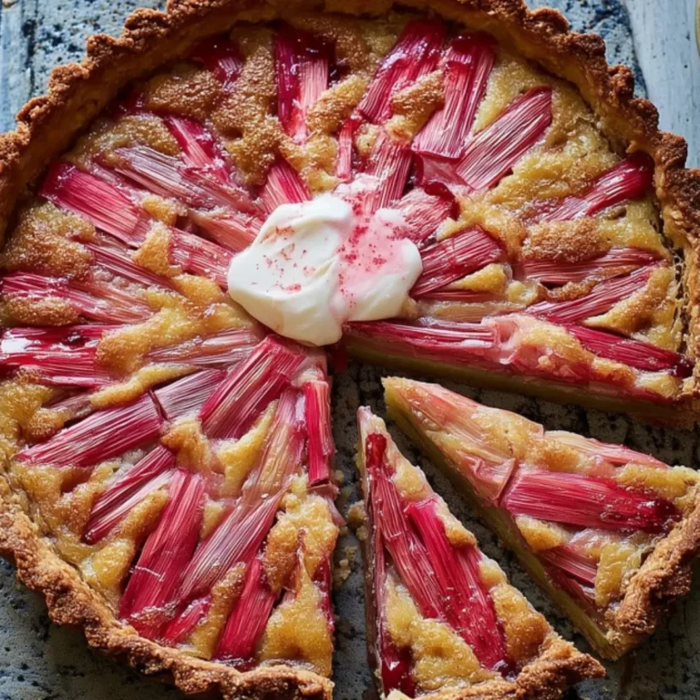 Rhubarb frangipane tart