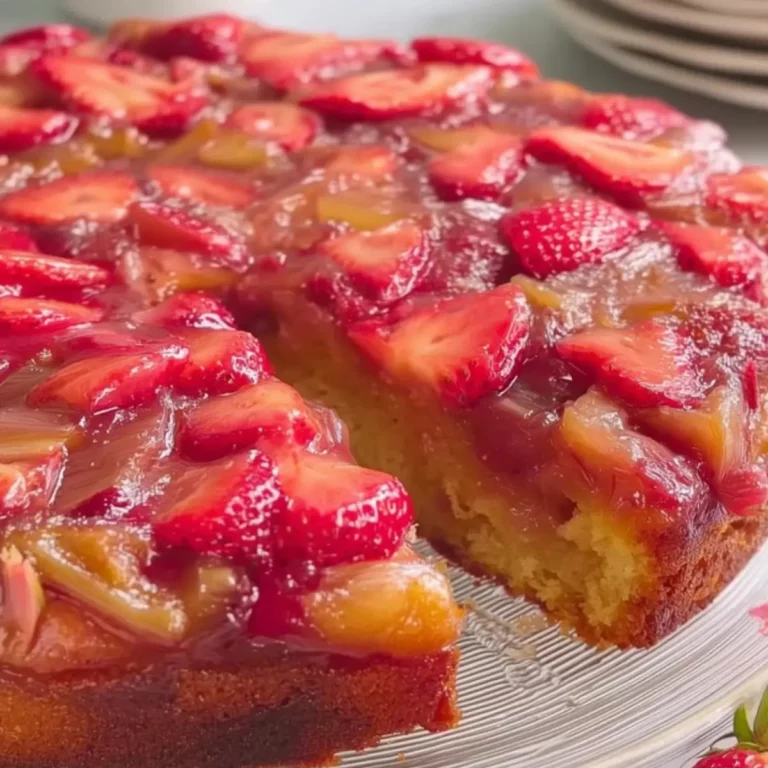 Strawberry Rhubarb Upside Down Cake