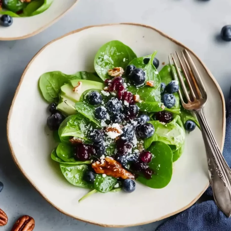 blueberry spinach salad with honey balsamic dressing