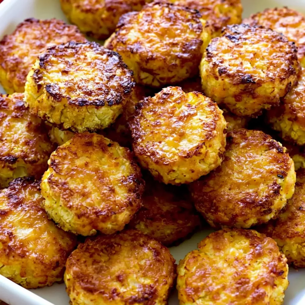 Cheesy Baked Cauliflower Tots