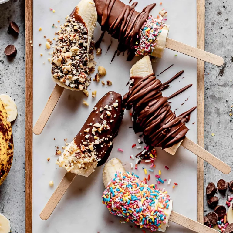 Frozen Chocolate Banana Pops