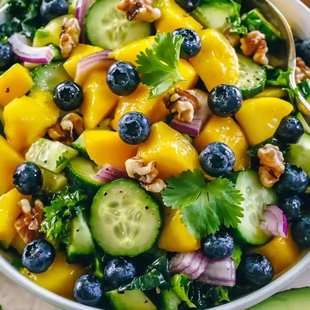 Mango Cucumber Salad with Blueberries and Avocado